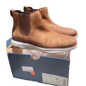 Cole Haan Grand Atlantic Chelsea Boots Shoes Earthen Warm Ivory Men's Sz 9.5 NEW